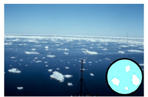 Figure 1. 1/10ths to 3/10ths (very open drift) ice coverage (Source: Transport Canada)
